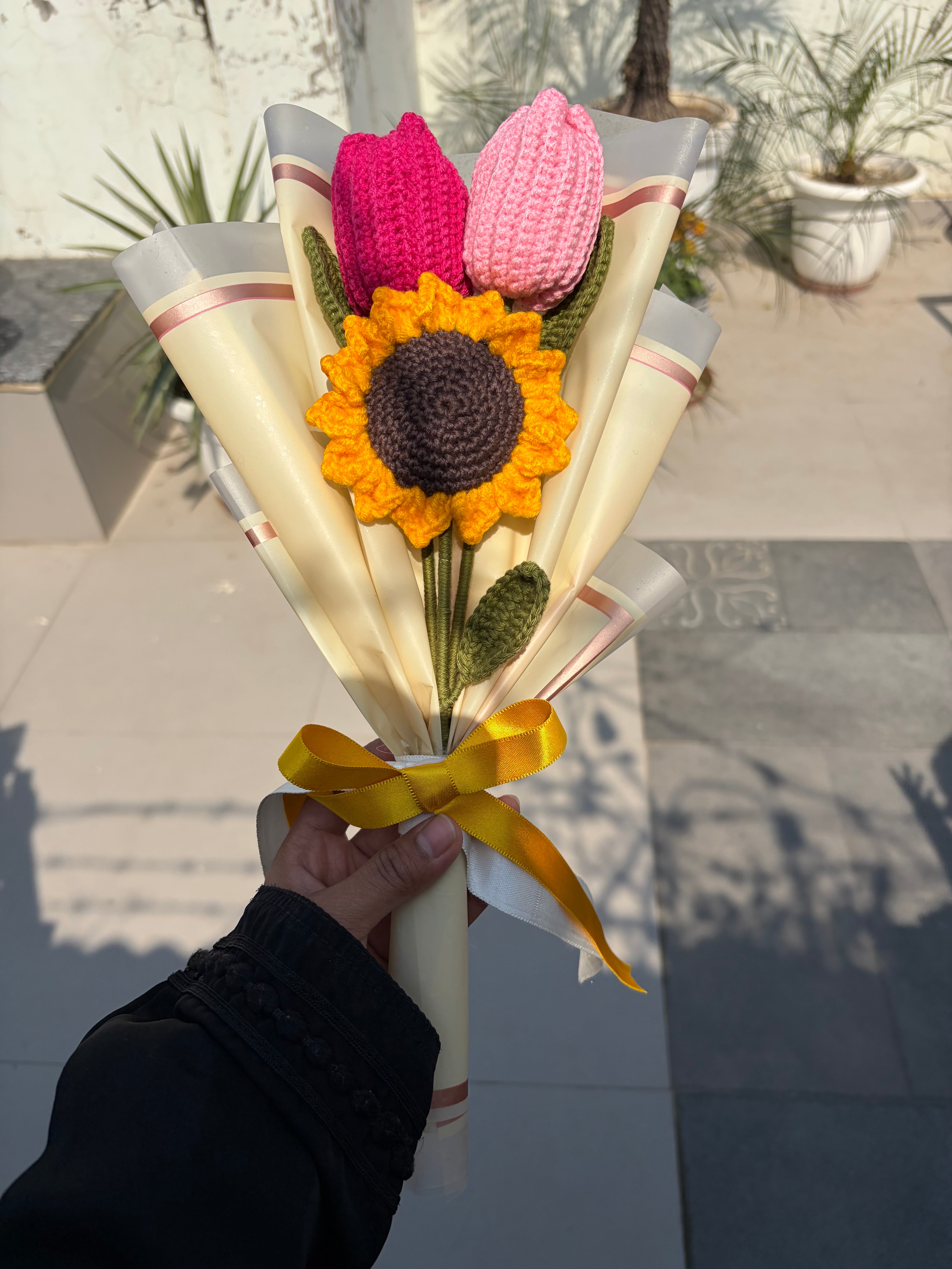 Sunflower tulip bouquet