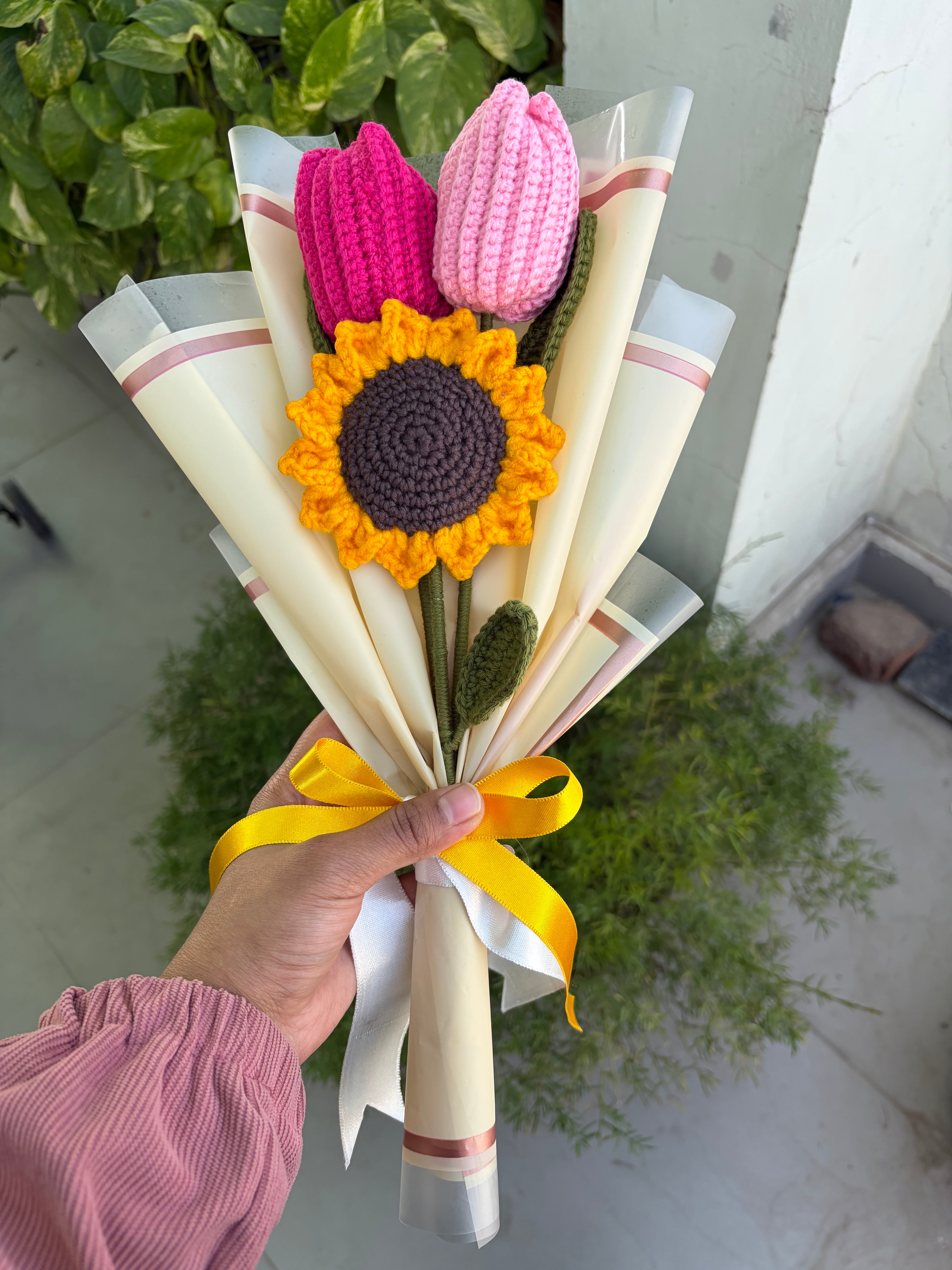 Sunflower tulip bouquet
