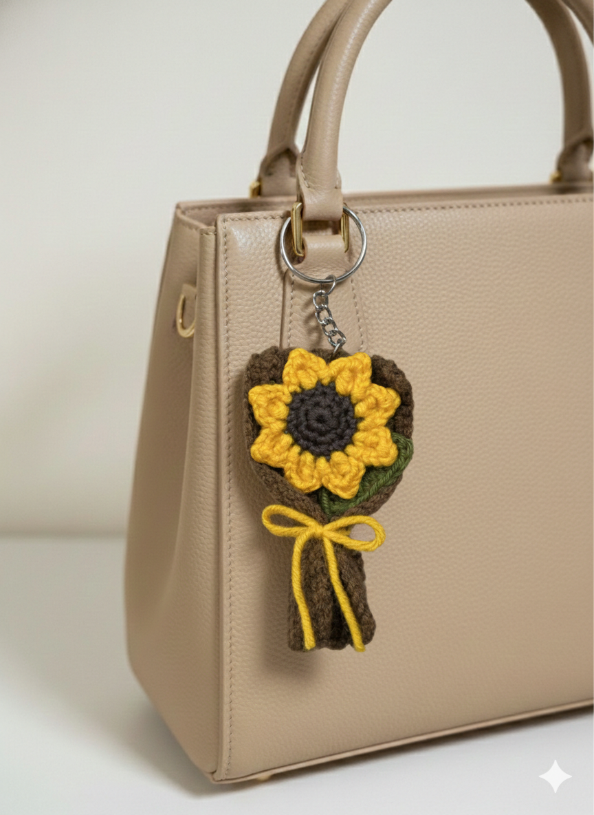 Sunflower bouquet keychain